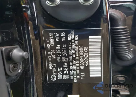 2012 Hyundai Genesis 4.6L from USA, damaged, VIN KMHGC4DF9CU204901